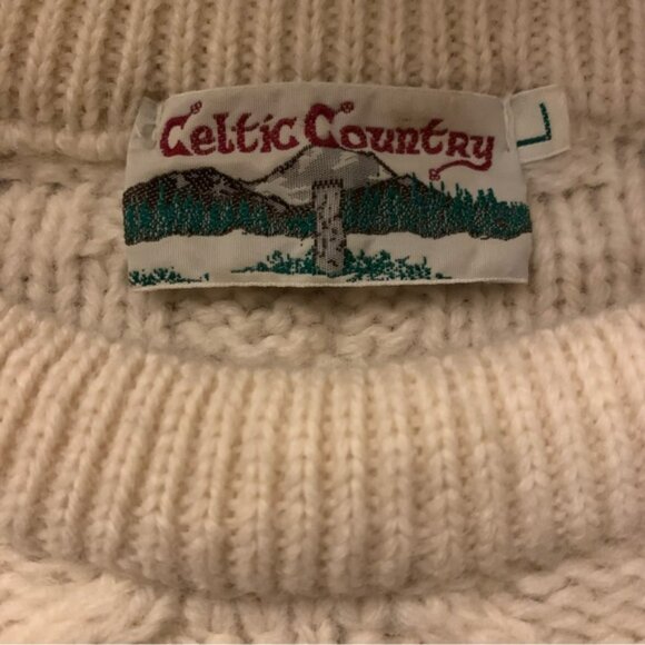 v i n t a g e :: Irish Wool Aran Fisherman Cable Knit Sweater - Picture 7 of 9